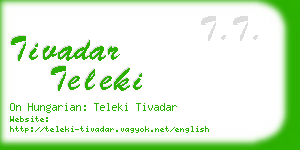 tivadar teleki business card